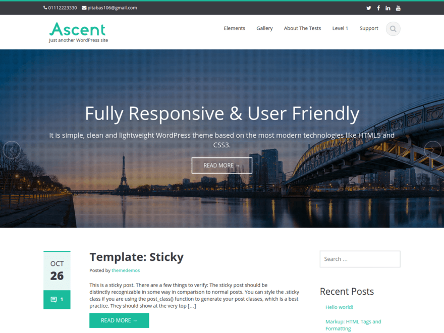 Ascent website example screenshot