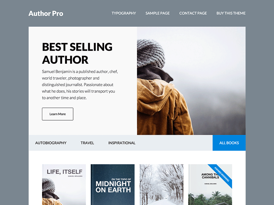 Author Pro website example screenshot