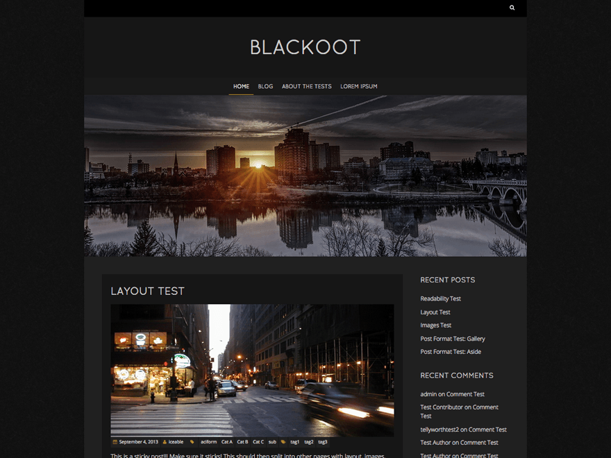 Blackoot Lite website example screenshot