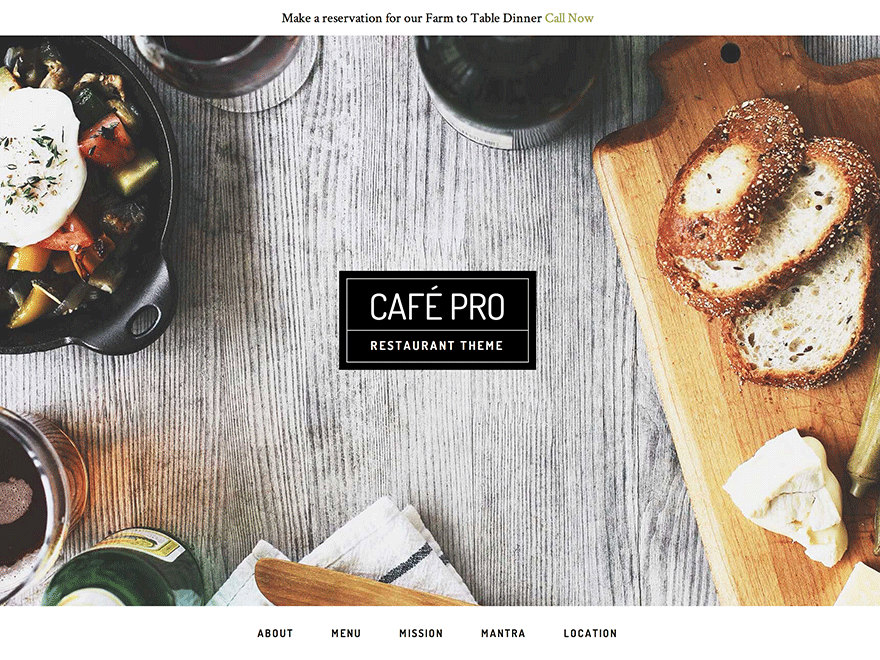 Café Pro website example screenshot