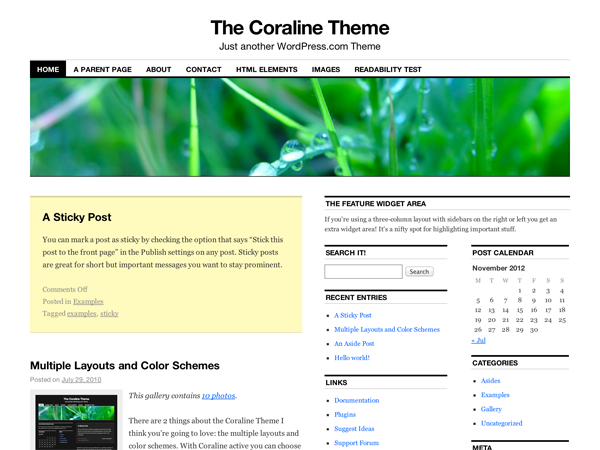 Coraline website example screenshot