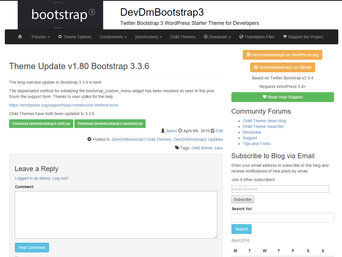 DevDmBootstrap3 website example screenshot