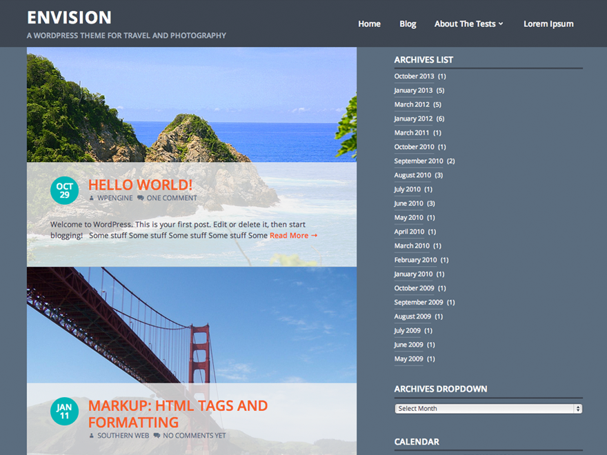 Envision theme websites examples