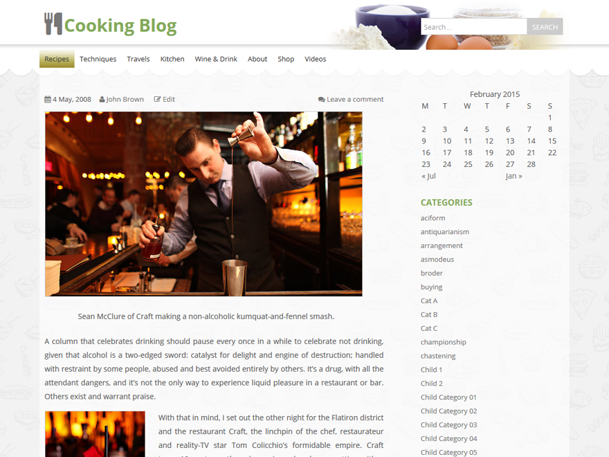 Food & Cook website example screenshot
