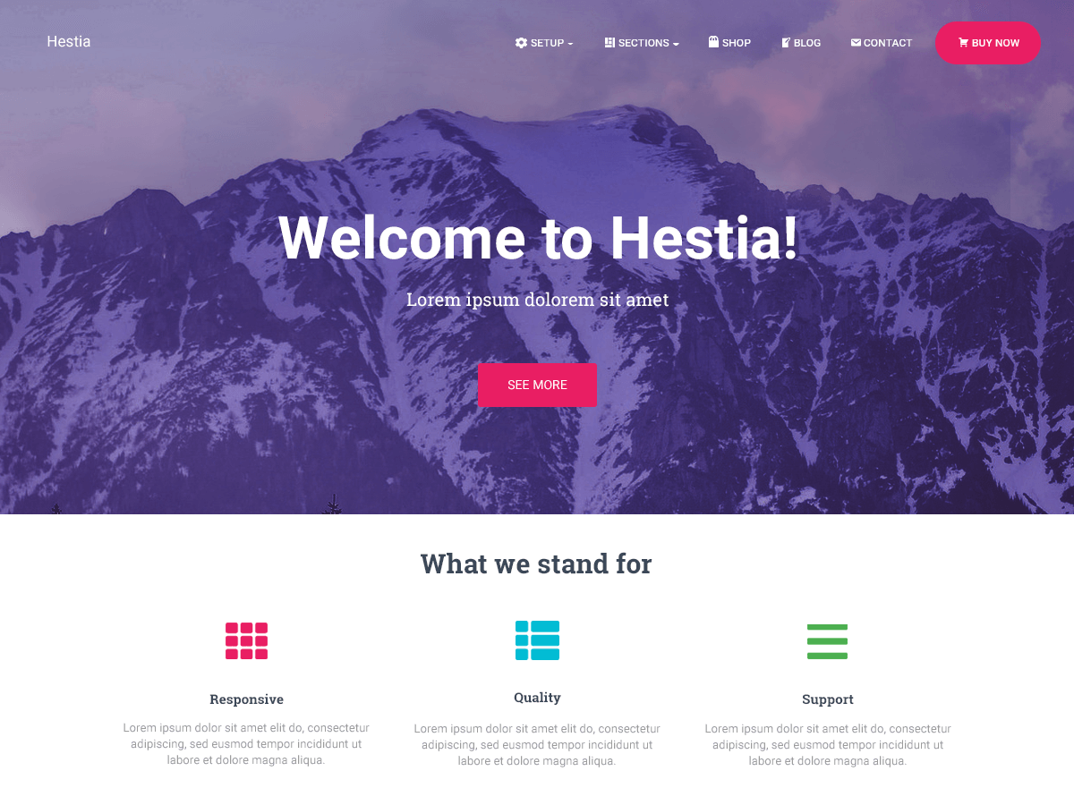 Hestia theme websites examples