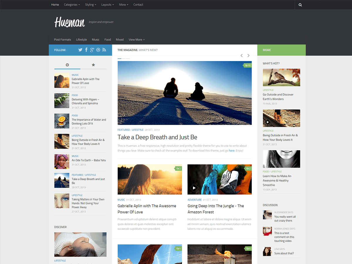Hueman theme websites examples