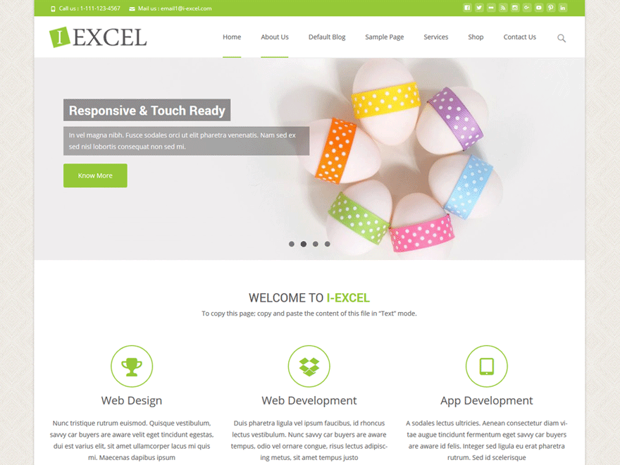 i-excel website example screenshot