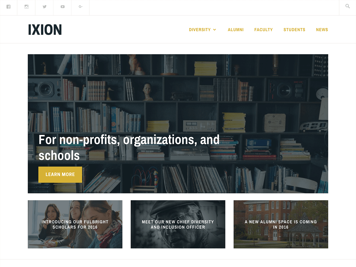 Ixion website example screenshot