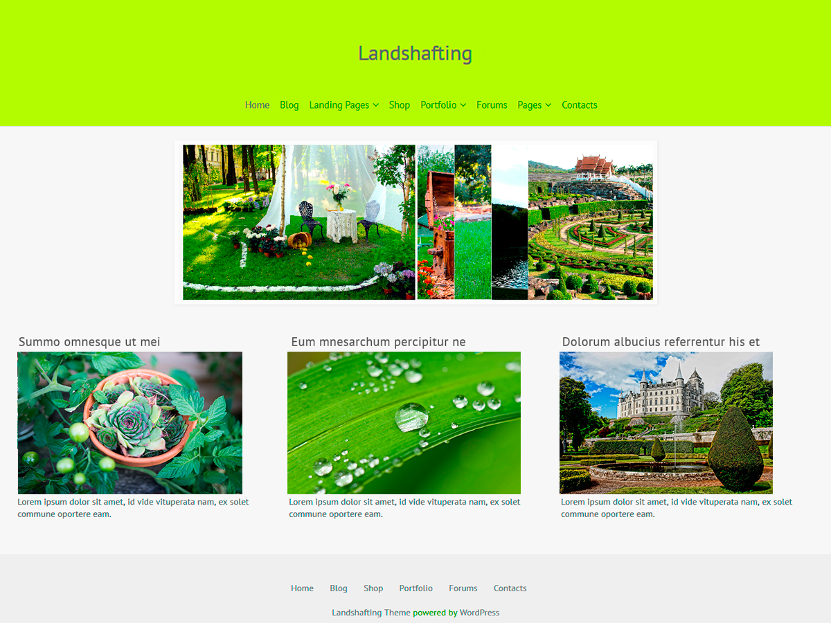 Landshafting website example screenshot