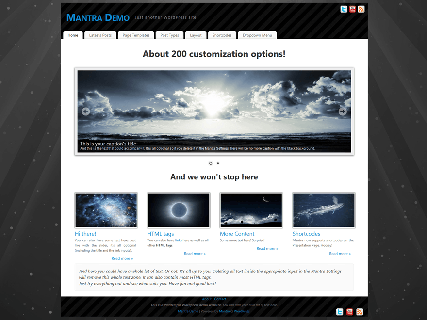 Mantra website example screenshot