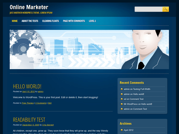 Online Marketer website example screenshot