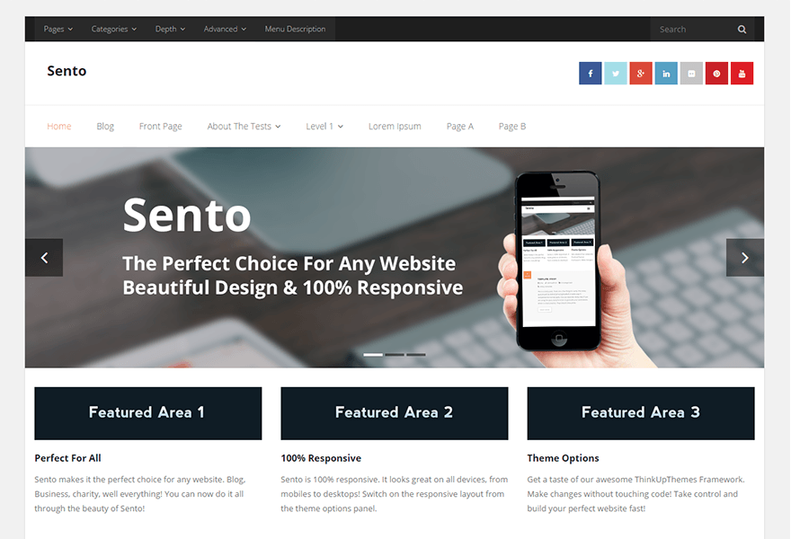 Sento website example screenshot