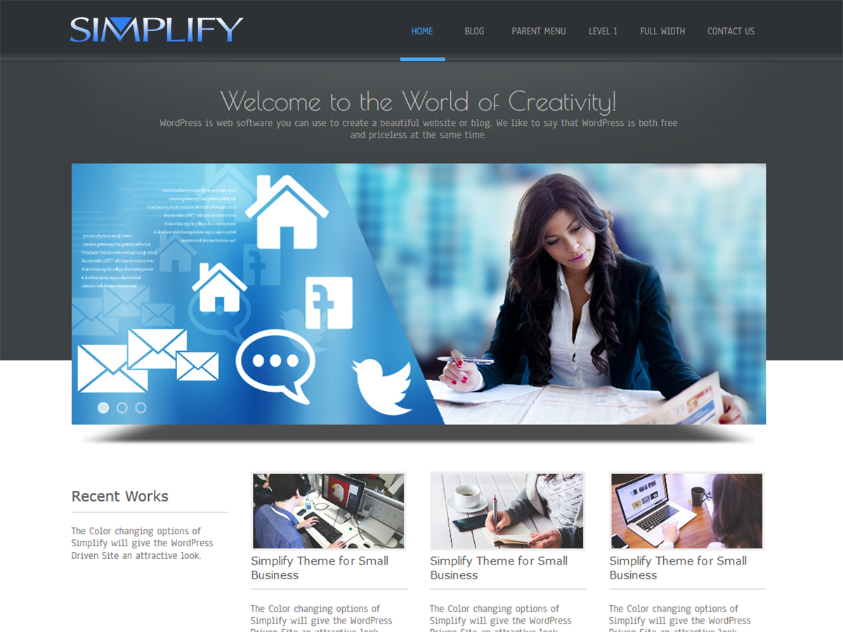 Simplify website example screenshot