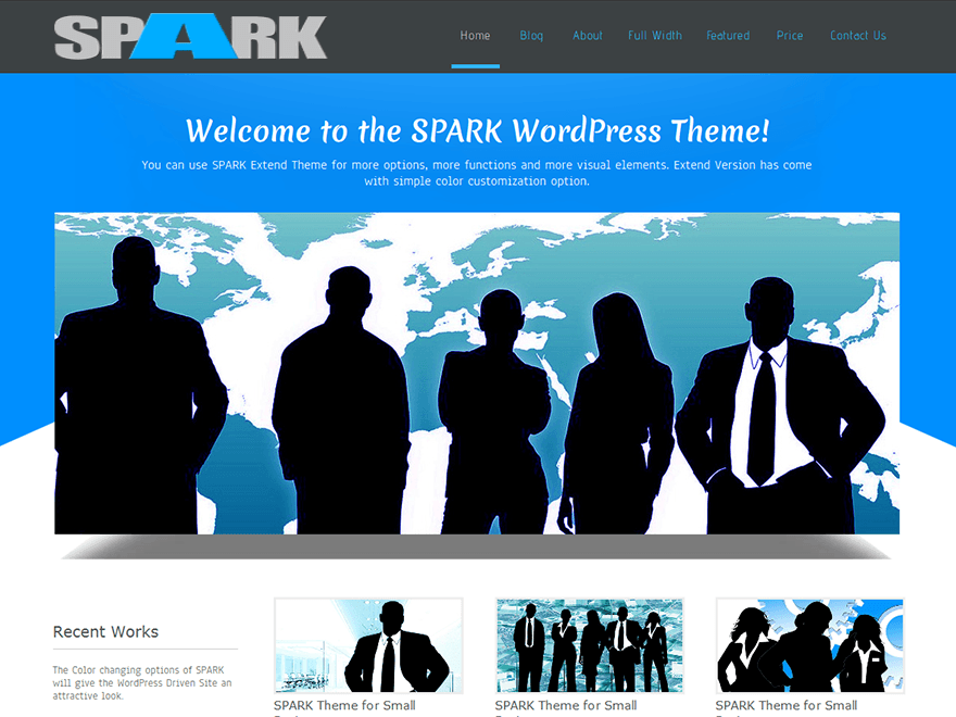 Spark website example screenshot