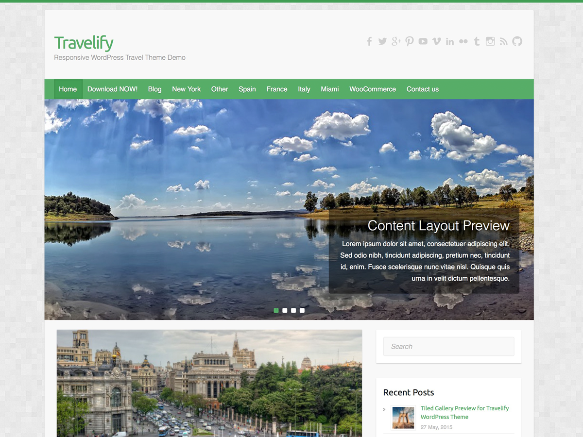 Travelify website example screenshot