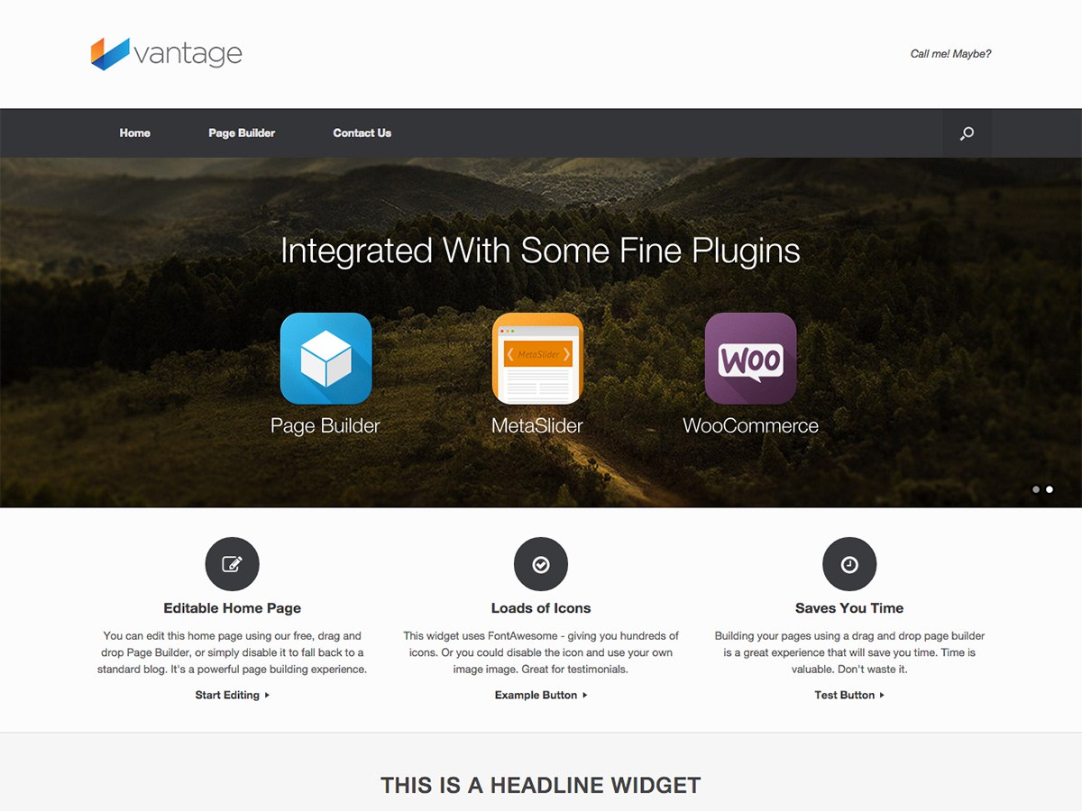 Vantage theme websites examples