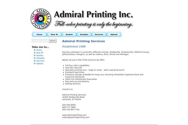 admiralprinting.com site used Weaver