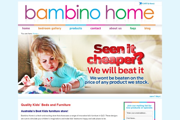 Bambino theme site design template sample