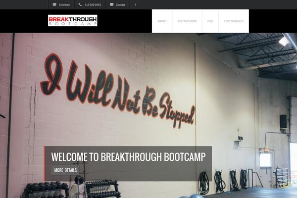 breakthroughbootcamp.ca site used Fit Wp