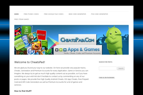 cheatspad.com site used Twenty Twelve