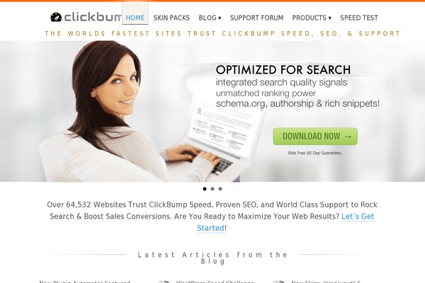 Clickbump website example screenshot
