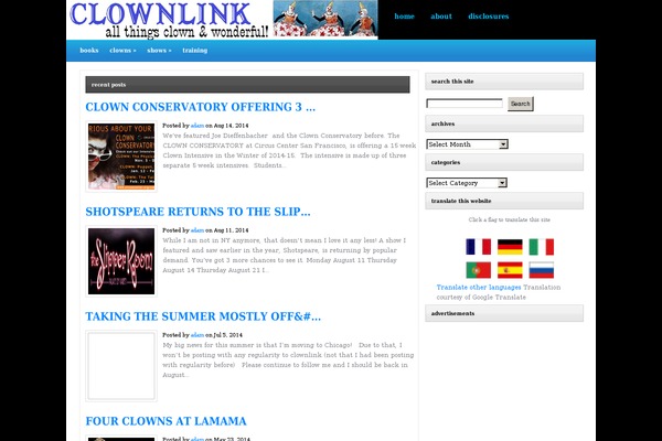 clownlink.com site used Dynamic News Lite