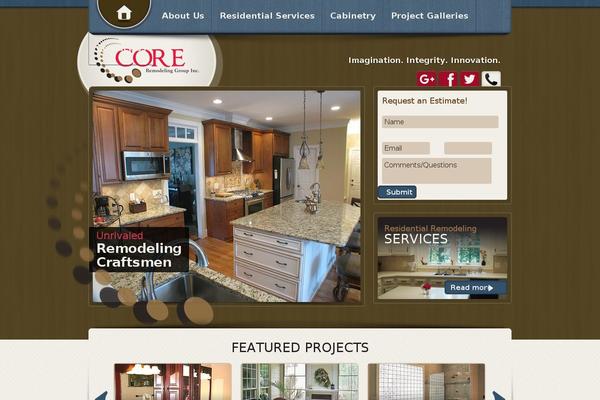 Core theme site design template sample