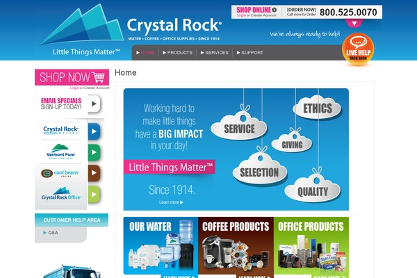 Crystal theme site design template sample