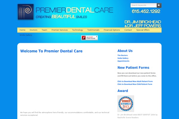 DentalCare theme site design template sample