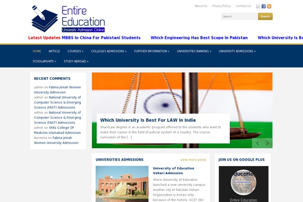 Academica Pro website example screenshot