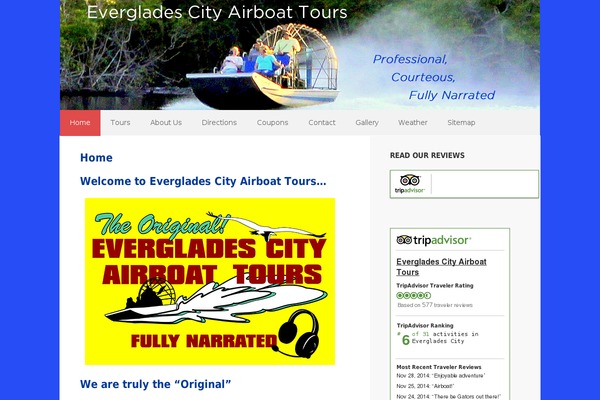 evergladescity-airboattours.com site used Parallax Pro