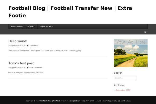 extrafootie.co.uk site used Clean Magazine