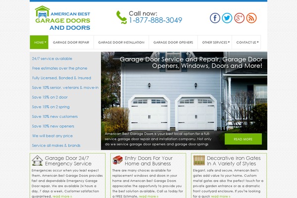Garage website example screenshot