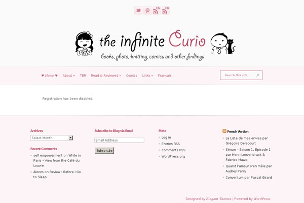 infinitecurio.com site used Evolution