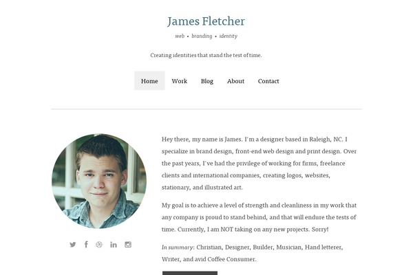 jamesfletcher.me site used Thoughts