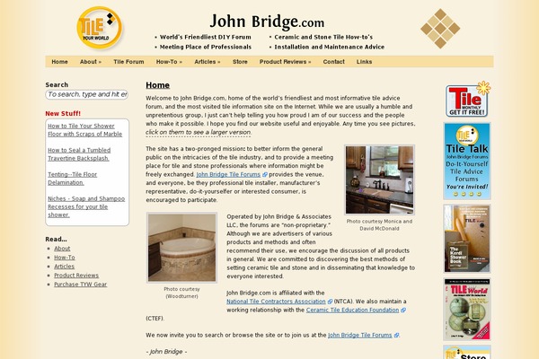 johnbridge.com site used Thematic