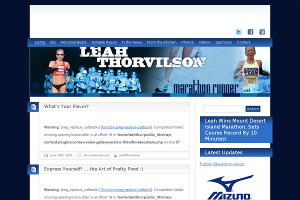 leahthorvilson.com site used Modern Storytelling