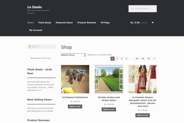 Store theme site design template sample