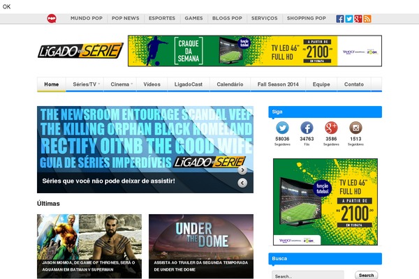 ligadoemserie.com.br site used GameZone
