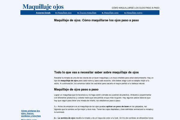 maquillajeojos.org site used Frontpage