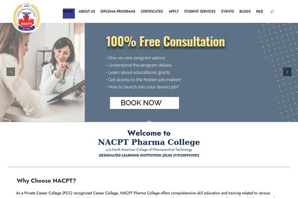 nacptpharmacollege.com site used Kingster