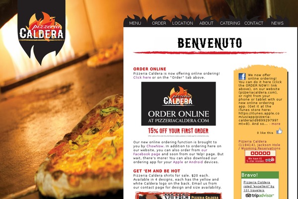 pizzeriacaldera.com site used Caldera