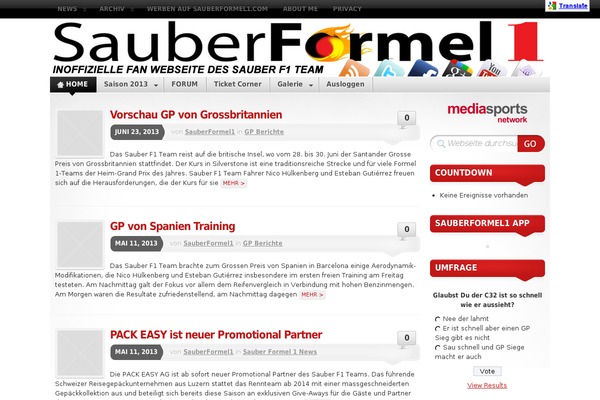 sauberformel1.com site used Mystique