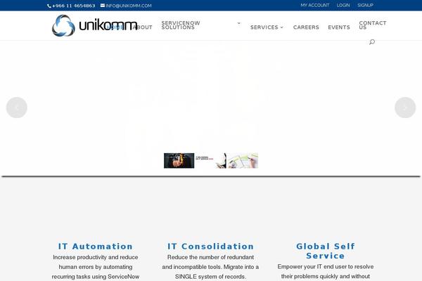 unikomm.com site used Divi