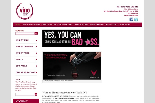 vinosite.com site used Vino