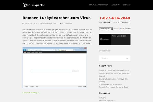 virus-experts.com site used Wpex Thunder