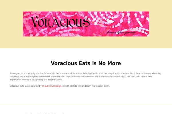 voraciouseats.com site used The One Pager