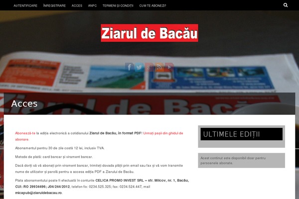 ziaruldebacau.com site used Fifteen