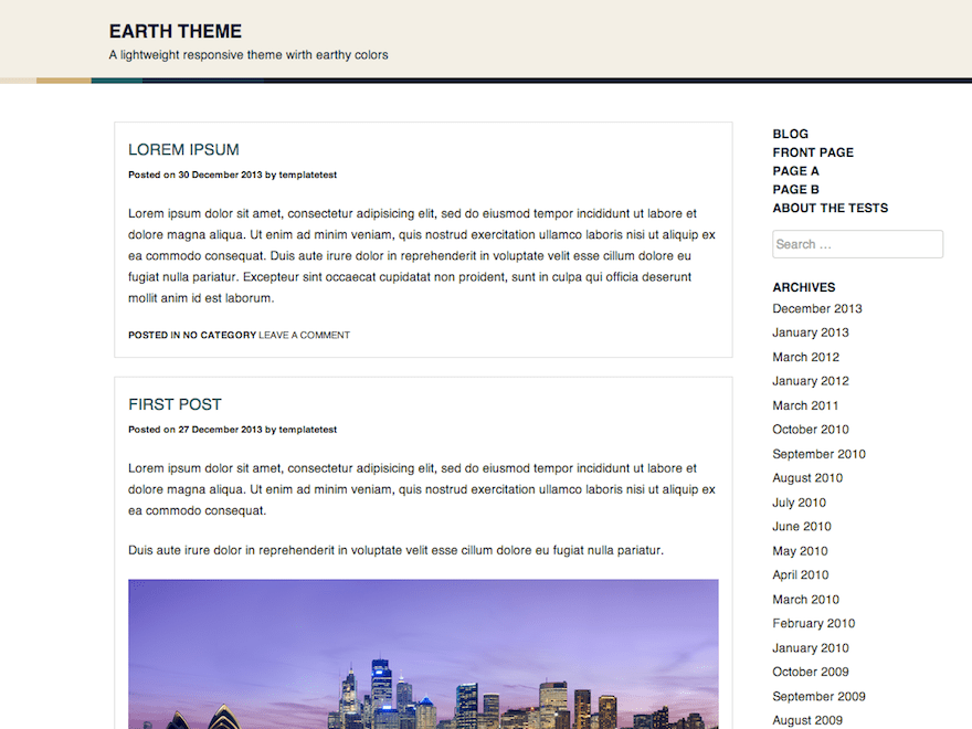 Earth website example screenshot