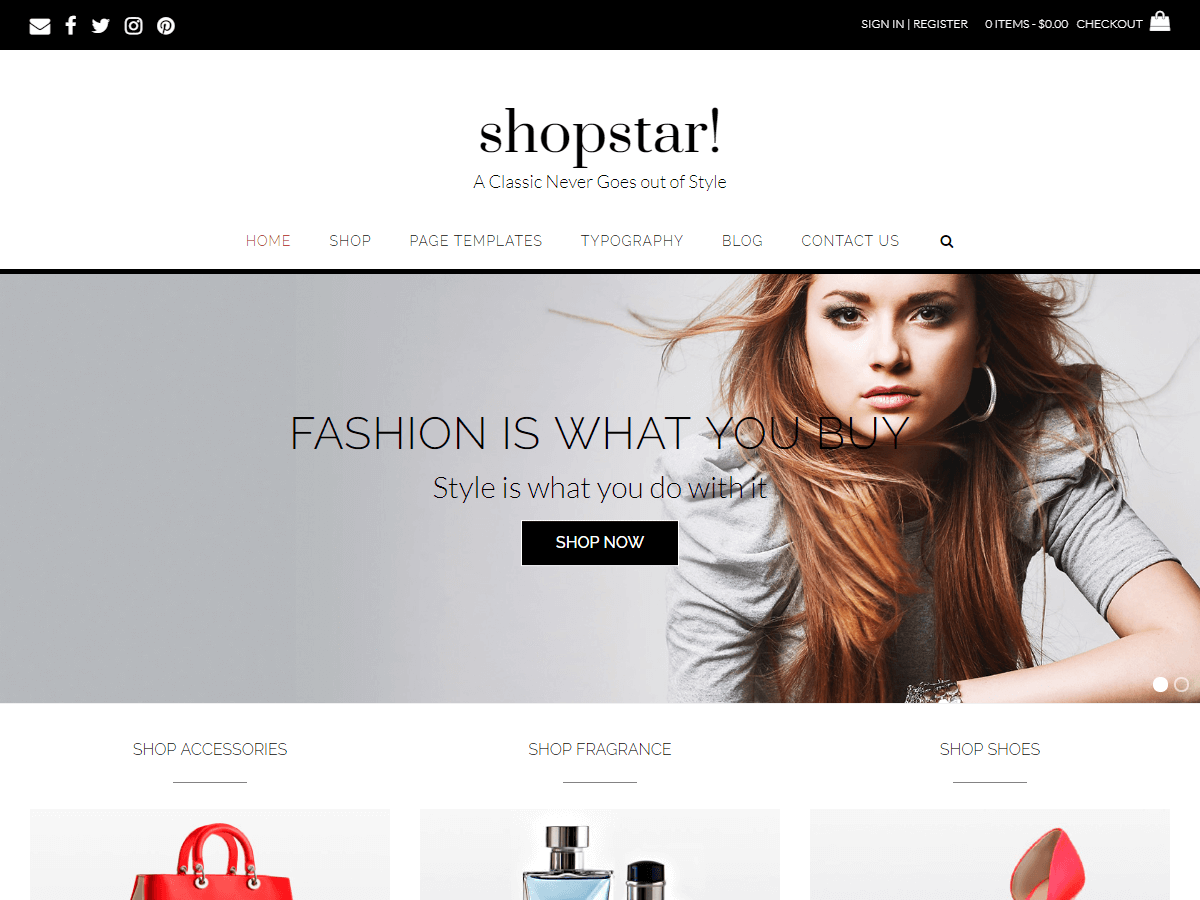 Shopstar! website example screenshot